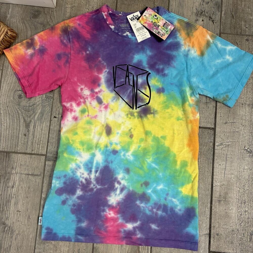NWT Vans Off The Wall Skate Classics Tie-Dye Graphic T-Shirt Women’s Extra Small